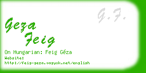 geza feig business card